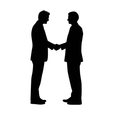 İş adamı el sıkışıyor, iş adamı başka bir iş adamıyla tokalaşmayı teklif ediyor.