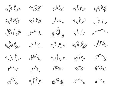 Işıl ışıl güneş ışığı elementleri. Radyal çizgi ışınlarını karala. El çizimi köşe parlaklığı
