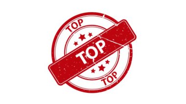 Kırmızı pul işareti animasyonu üzerine yazılmış en üst metin, 4K hareket animasyonu