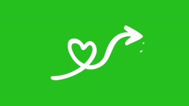 Kalp şeklinde ok karalaması, ok karalama el çizimi