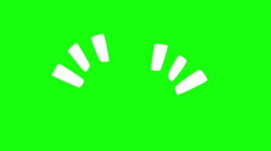 Şok olmuş çizgi film efekti animasyon yeşil ekran, şok olmuş sembol el çizimi karalama 4k animasyon