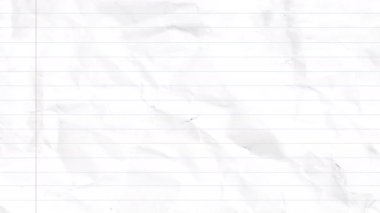 Animasyon buruşuk kağıt dokusu. Buruşmuş beyaz kağıt, dikişsiz doku.