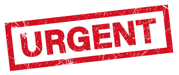 Срочная красная марка, срочный текст, написанный на красной марке