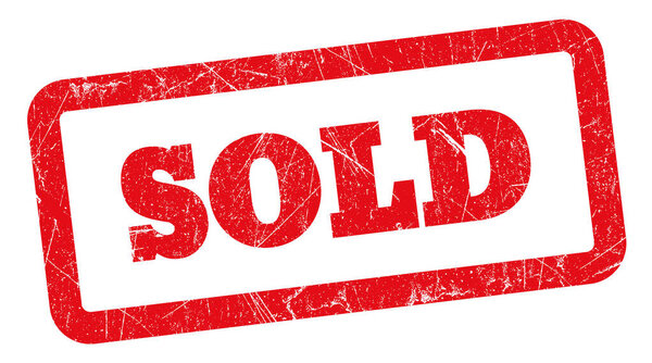 Продается вектор красной марки, штамп красный Продано