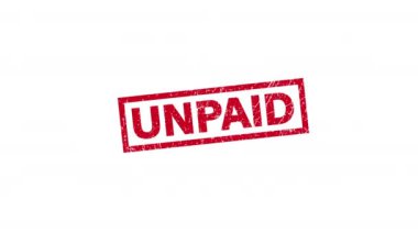 Ödenmemiş İşaret Etiketi Kırmızı Kauçuk Damgası, Ödenmemiş Kauçuk Damga 4k Canlandırma