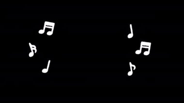 Müzik notası el çizimi, müzik notası karalama 4k animasyon