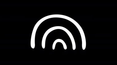 El çizimi gökkuşağı karalama stili, gökkuşağı çerçeve animasyonu