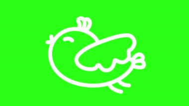 El çizimi sevimli kuş uçan karalama