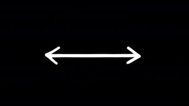 El çizimi beyaz ok karalaması, hareketli el çizimi ok