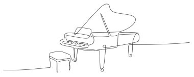 Piyano aralıksız bir satır, Piyano 'nun aralıksız çizgisi bir çizgi çizimi.