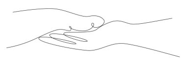 İnsan eli ve köpek eli çizgisi vektörü, köpek çizgisi sanatı olan adam. 