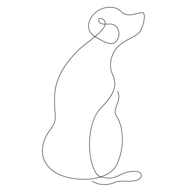 Köpeğin durmaksızın çizdiği bir çizgi, El çizilmiş bir köpeğin oturuş şekli.