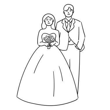 Mutlu çift, birbirine aşık çift, romantik yeni evli çift kucaklaşması 