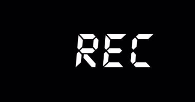 Kayıt işareti simgesi, Kırmızı logo kamera video kayıt sembolü, Vector rec minimal metin logo tasarımı