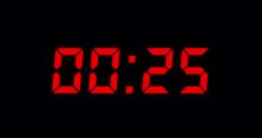 Kırmızı metinli 30 'lu zamanlayıcı, 30 saniye geri sayım zamanlayıcısı