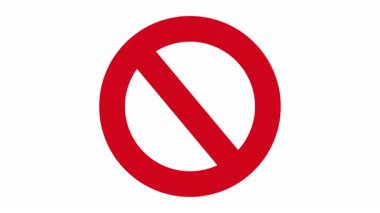 Kısıtlama işareti, kırmızı köşeli kırmızı daire, hayır.