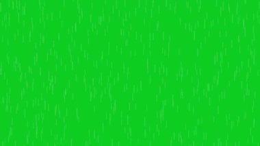 Düşen yağmur damlaları, yeşil arka planda başlayan ve biten yağmur animasyonu