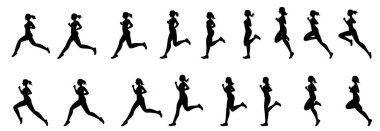 Kadın koşucu, koşan insan silueti, koşan kadın