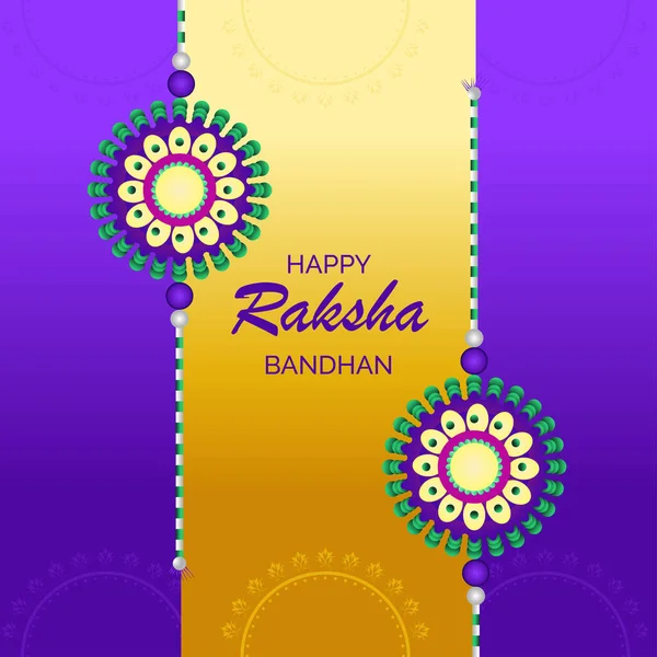 stock vector Happy raksha bandhan colorful greeting card with mandala design