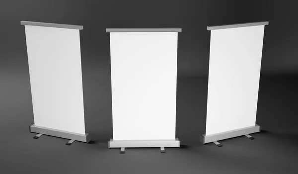 Blank Roll Banner Stand Display Render Illustration — Stock Photo, Image