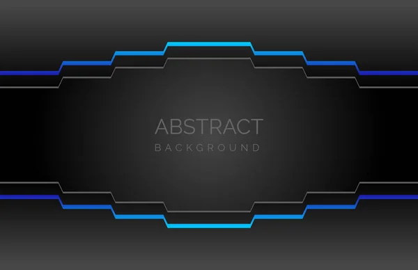 Abstracte Donkere Technologie Achtergrond Met Blauwe Pijlen Vector Illustratie Voor — Stockvector
