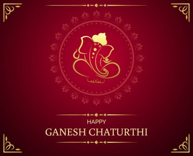 Tebrik kartı Mutlu Ganesh Chaturthi. Vektör illüstrasyonu