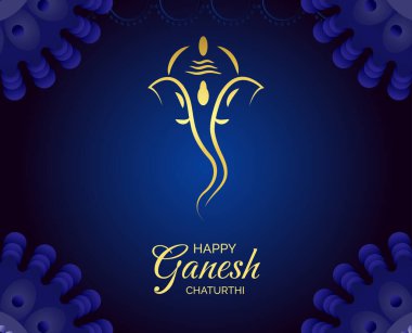 Ganesh Chaturthi tebrik kartı ve Ganesha kutlu olsun.