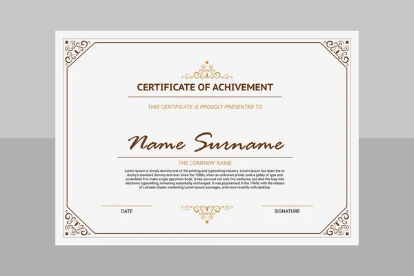 stock vector Certificate template. Elegant vector element for diploma, certificate, voucher