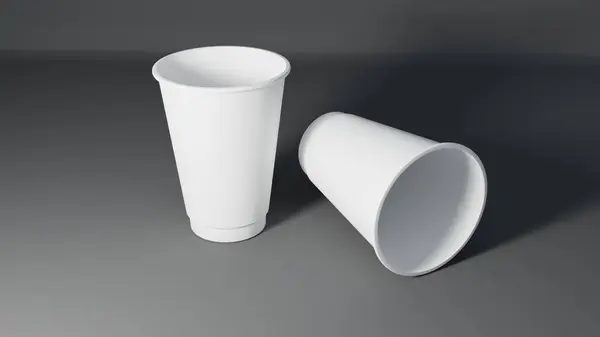 White paper cup mockup 3D rendering illustration