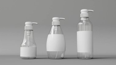 Boş beyaz plastik sprey sprey maketi, 3 boyutlu resimleme