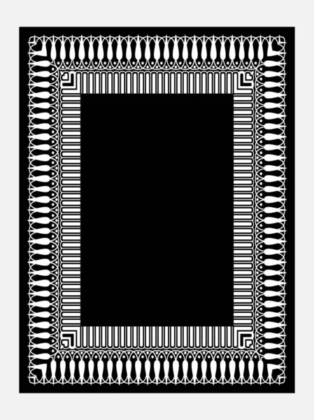 Arabic Egyptian Assyrian Greek Motives Texture Border Frame Abstract Geometric — Stock Vector