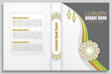 İslami Arap lüks kitap kapağı desenli arka plan tasarımı