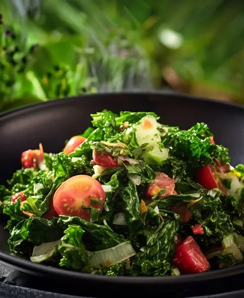 Wholesome Salad Kale Fresh Veggies — Stock Photo, Image