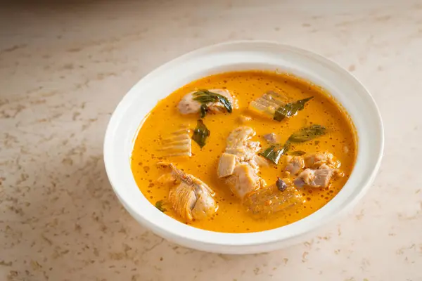 Savory Chicken Curry Soup Warm Roti — Stock Photo, Image