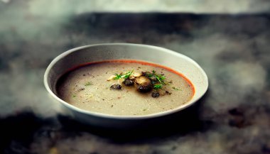 Lezzetli bir kase mantar çorbası.