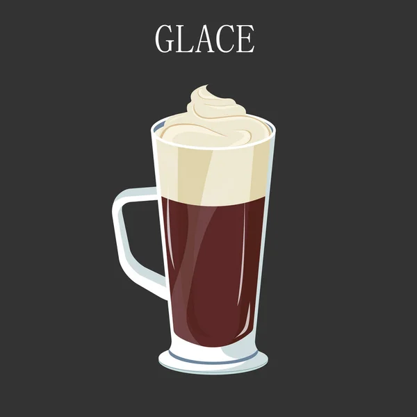 Kahve içecek- Glace. Vektör illüstrasyonu