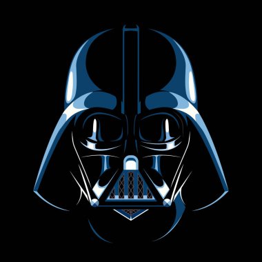 Darth Vader miğfer logosu. Vektör illüstrasyonu EPS10