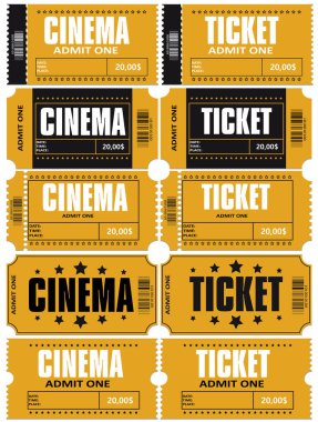 Çeşitli etkinlikler için bilet belirleme simgesi. EPS10 vektör illüstrasyonu