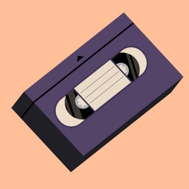 Retro tarzı VHS video kaset. Vektör illüstrasyonu. 
