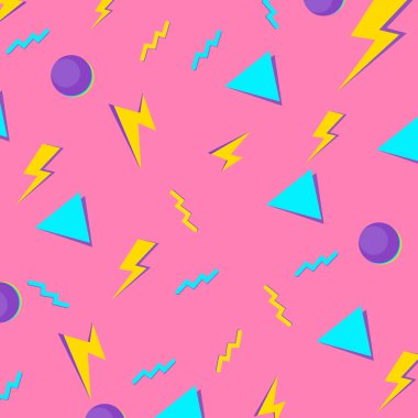 1990 model moda baskısı. Vektör illüstrasyonu. 