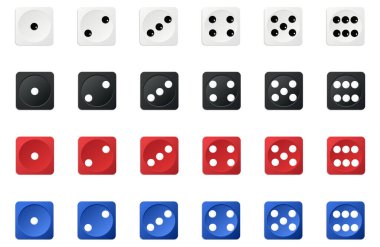 Zarlar hazır. Piyango ve kumar envanter koleksiyonu. Vektör illüstrasyonu EPS10.