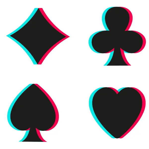 Символы Покера Пики Червей Алмазы Трефы Значки Векторная Иллюстрация Eps10 — стоковый вектор