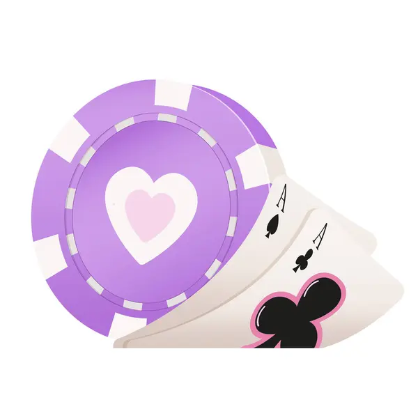 Güzel poker fişi ve kartlar. EPS10 vektör illüstrasyonu