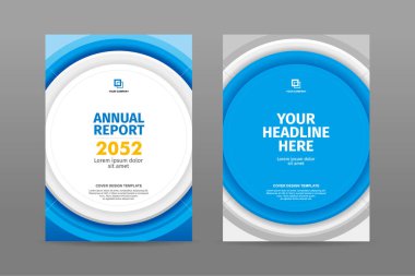 Yıllık rapor, dergi, kitapçık, teklif, portföy, broşür, poster için modern daire şekli A4 boyut kitap kapağı şablonu