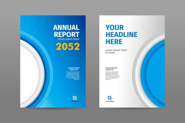 Yıllık rapor, dergi, kitapçık, teklif, portföy, broşür, poster için modern daire şekli A4 boyut kitap kapağı şablonu