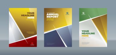 Beyaz, kırmızı, soyut dikdörtgen. Mavi, yeşil ve altın rengi arka plan. Yıllık rapor, dergi, kitapçık, teklif, portföy, broşür, poster için A4 boyutlu kitap kapağı şablonu