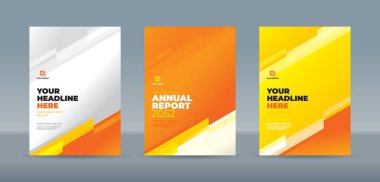 Modern soyut rastgele şeffaf bar sarı turuncu beyaz arka plan. Yıllık rapor, dergi, kitapçık, teklif, portföy, broşür, poster için A4 boyutlu kitap kapağı şablonu