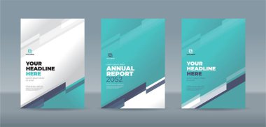 Modern soyut rastgele şeffaf bar turkuazı, yeşil, mavi, beyaz arka plan. Yıllık rapor, dergi, kitapçık, teklif, portföy, broşür, poster için A4 boyutlu kitap kapağı şablonu