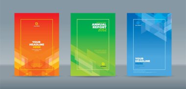 Basit minimalist, modern, soyut, kırmızı, yeşil ve mavi arkaplanda saydam camlar. Yıllık rapor, dergi, kitapçık, teklif, portföy için A4 kapak şablonu