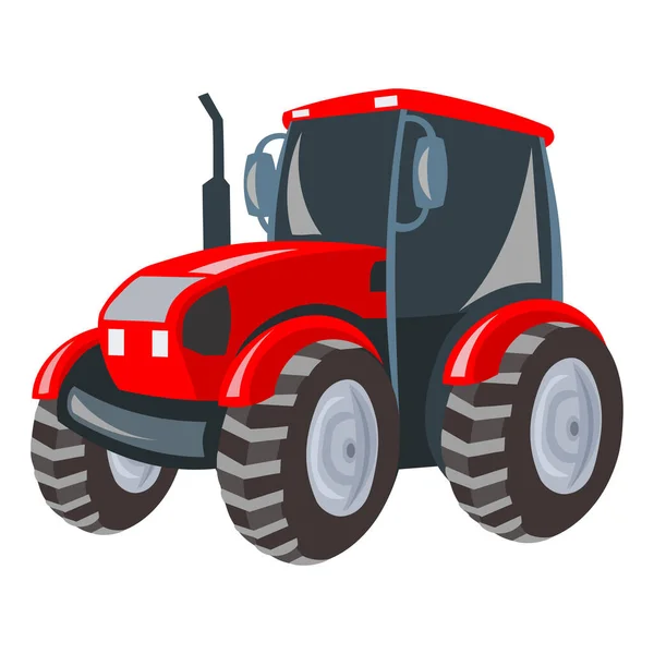 Tractor Rojo Sobre Fondo Blanco Imagen Vectorial Agricultura Concepto Rural — Vector de stock